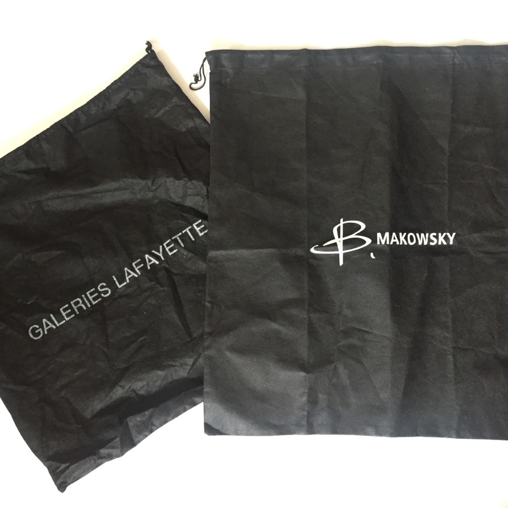2 Black dust bags Makowsy+Gallery LaFayette+Aigner